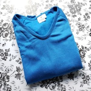 Tultex Ultra Fleece 120 Blue V-neck Top Size L